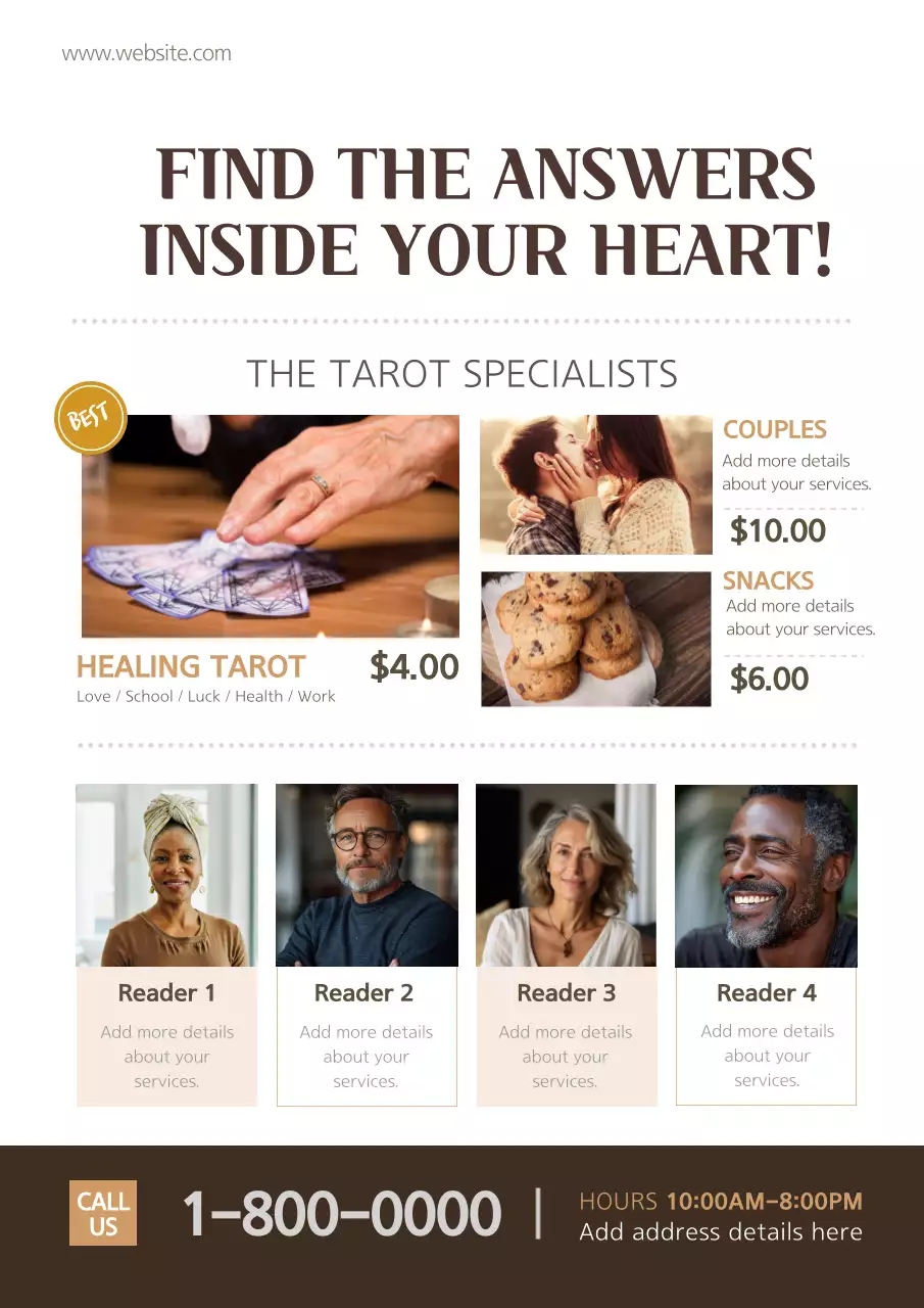 Beige Modern Tarot Promotion Poster