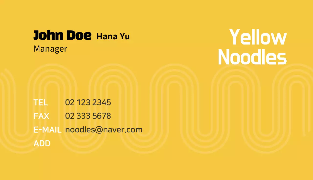 Yellow Minimal Business Card