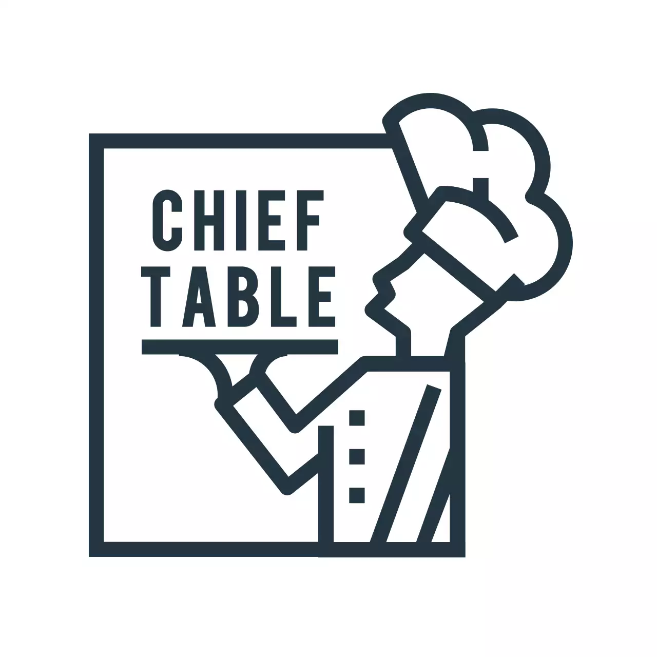 Black Minimal Chef Logo