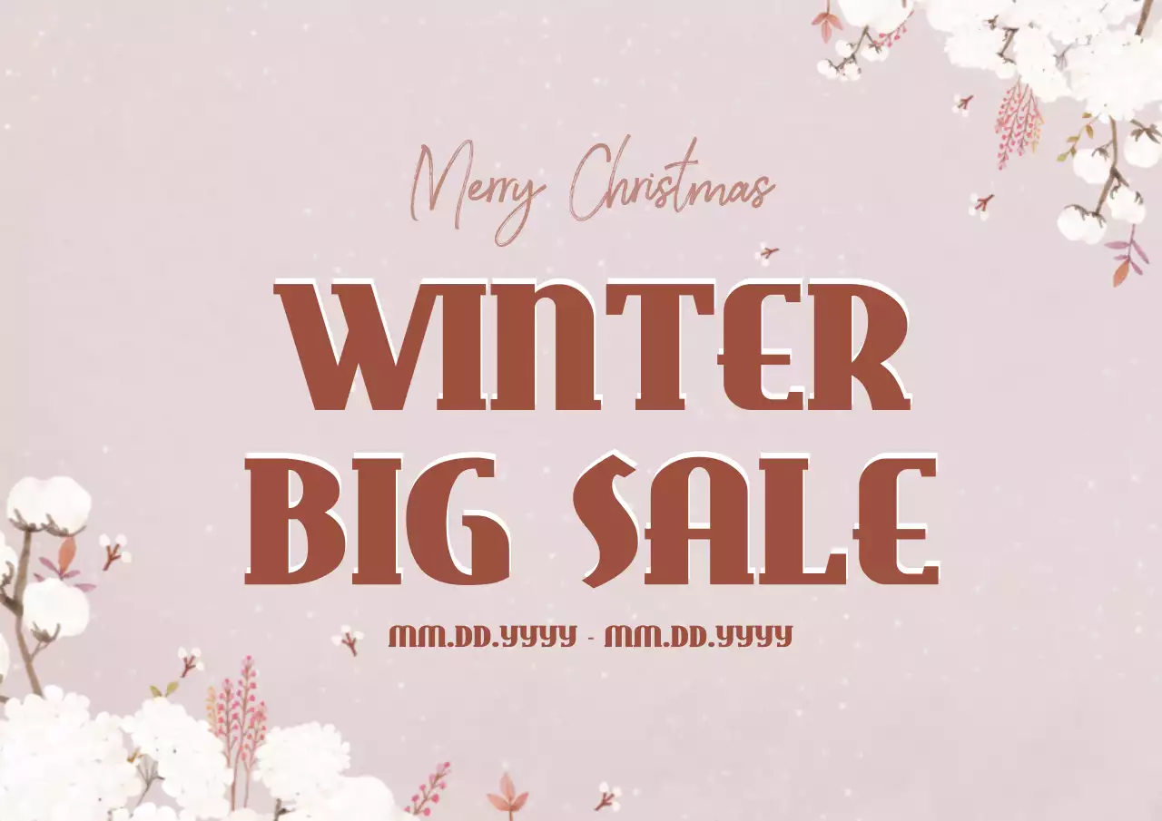 Beige Classic Winter Promotion Poster