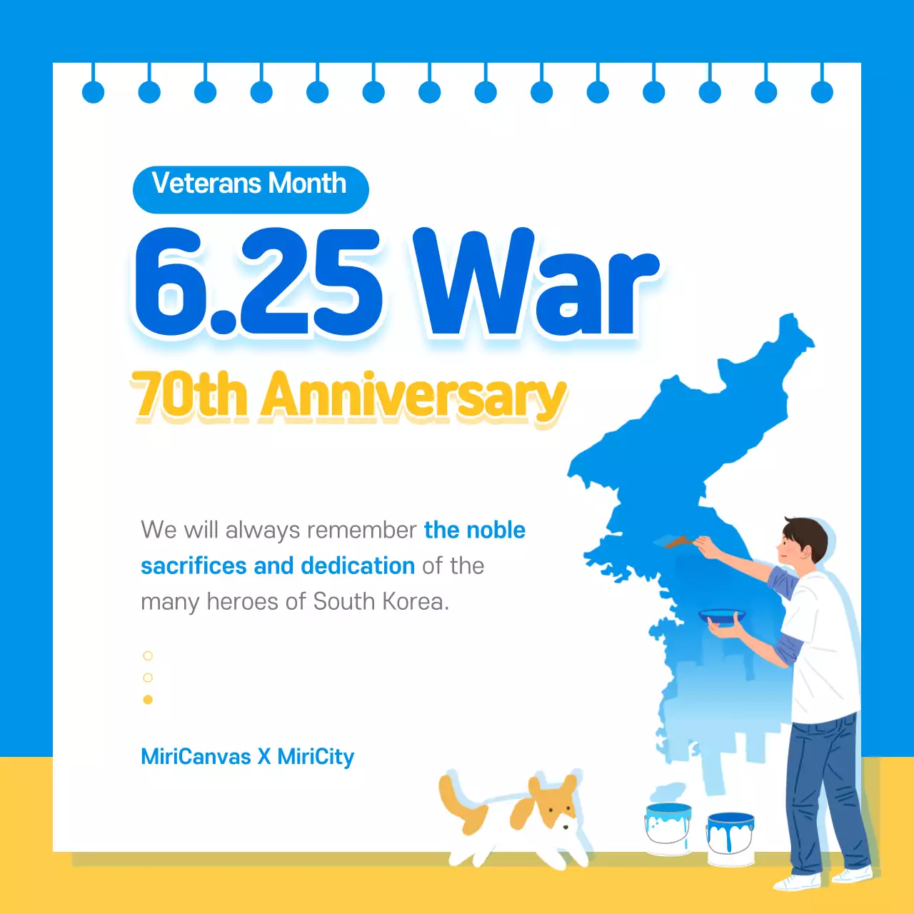 Blue Minimal War Announcement Instagram Post