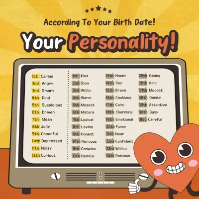 Yellow Retro Personality Guide Social Media Post