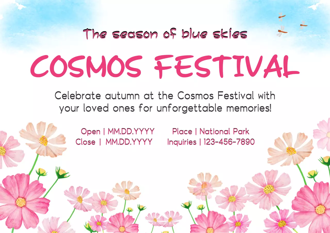 Pink Floral Festival Promotion Poster