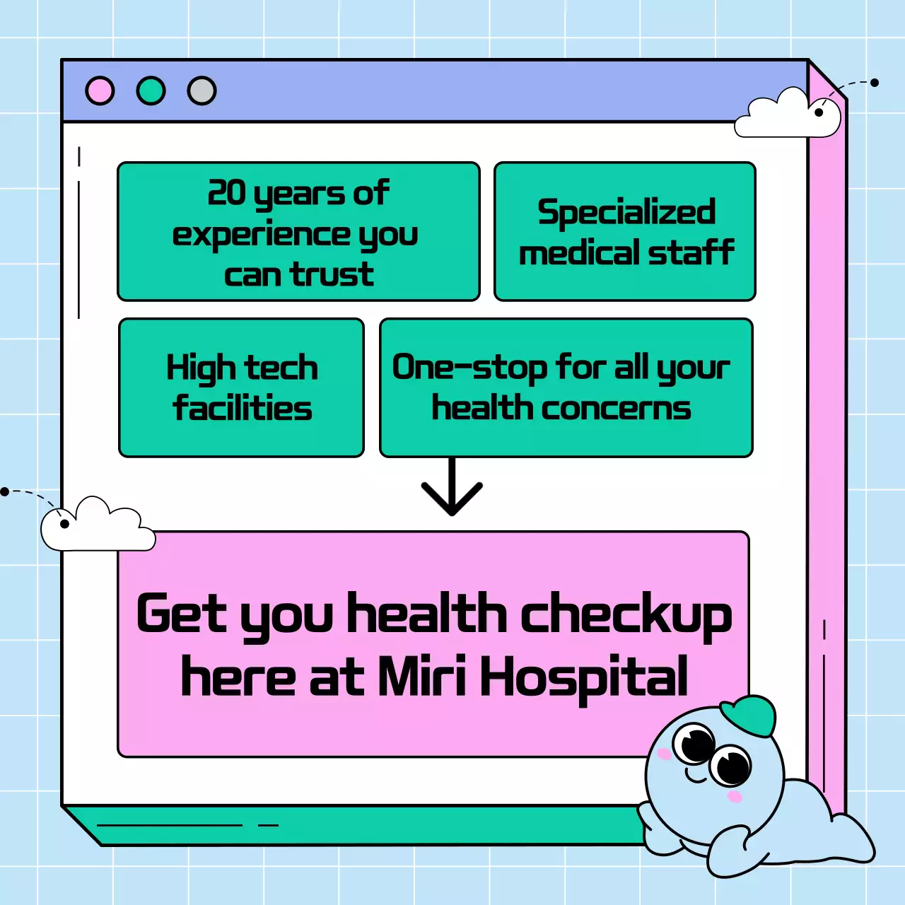 Pink and green web page health checkup extension notice