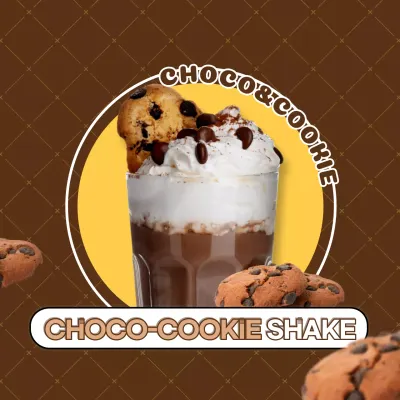 Brown Retro Milkshake Advertisement Social Media Post