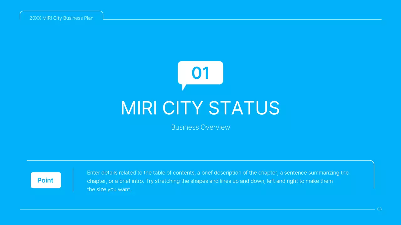 A clean blue and white cultural content business plan presentation