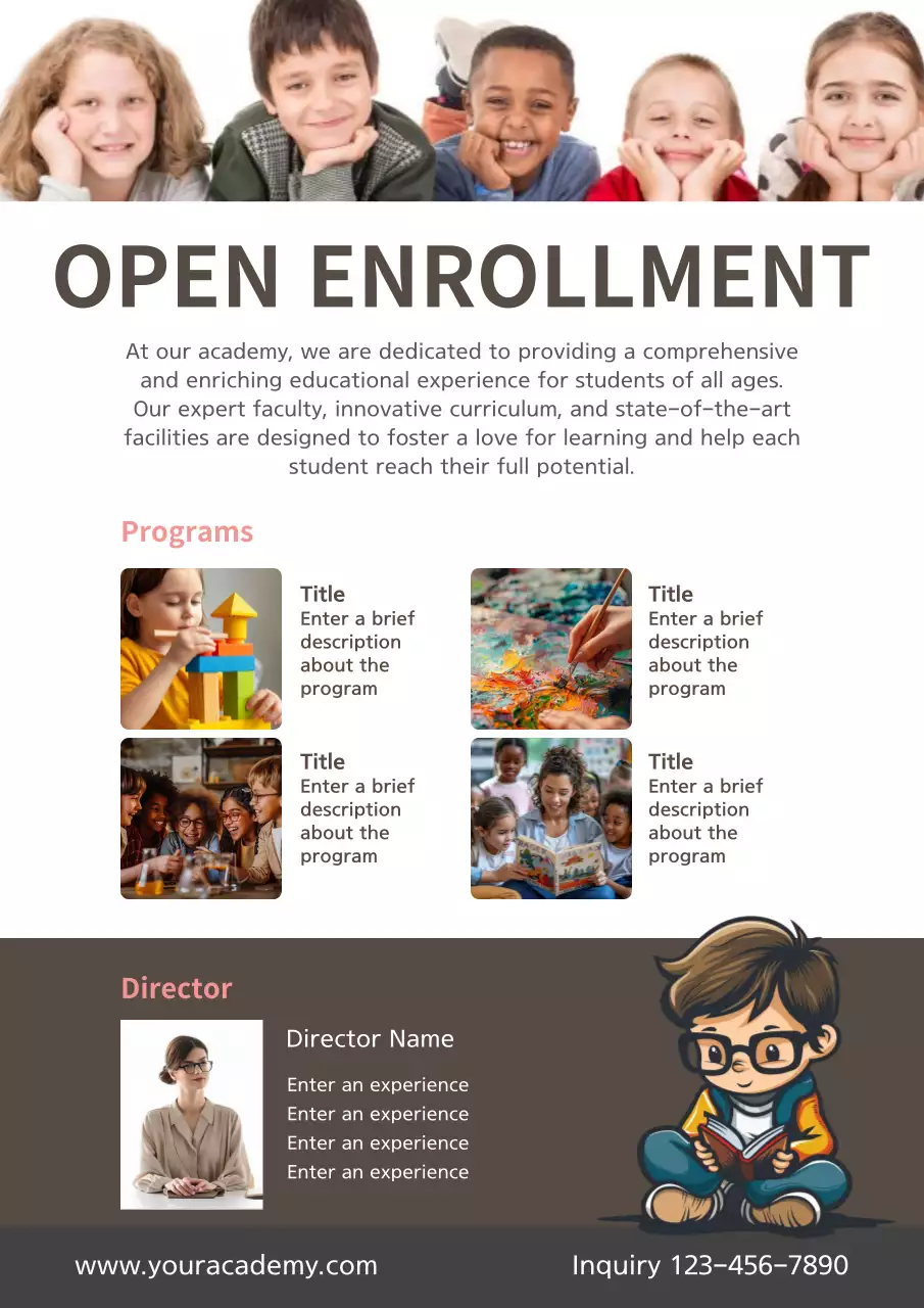 White Modern Education Announcement Poster