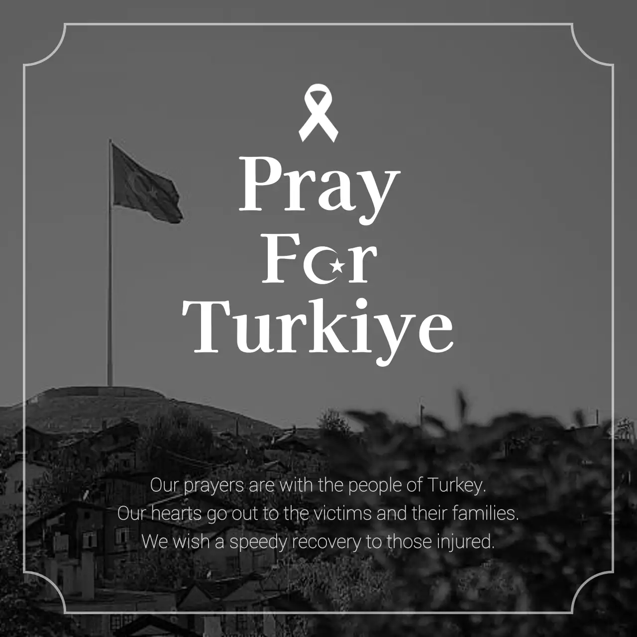 A black, gloomy earthquake tribute