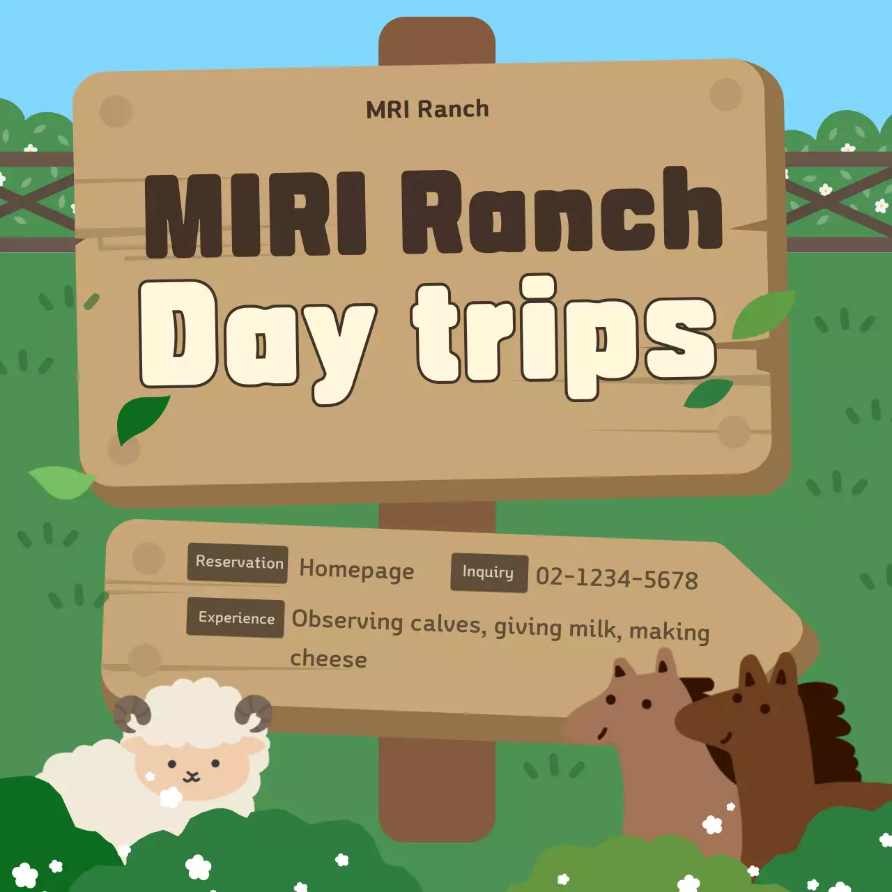 브라운 러스틱 랜치 프로모션 소셜 미디어 게시물