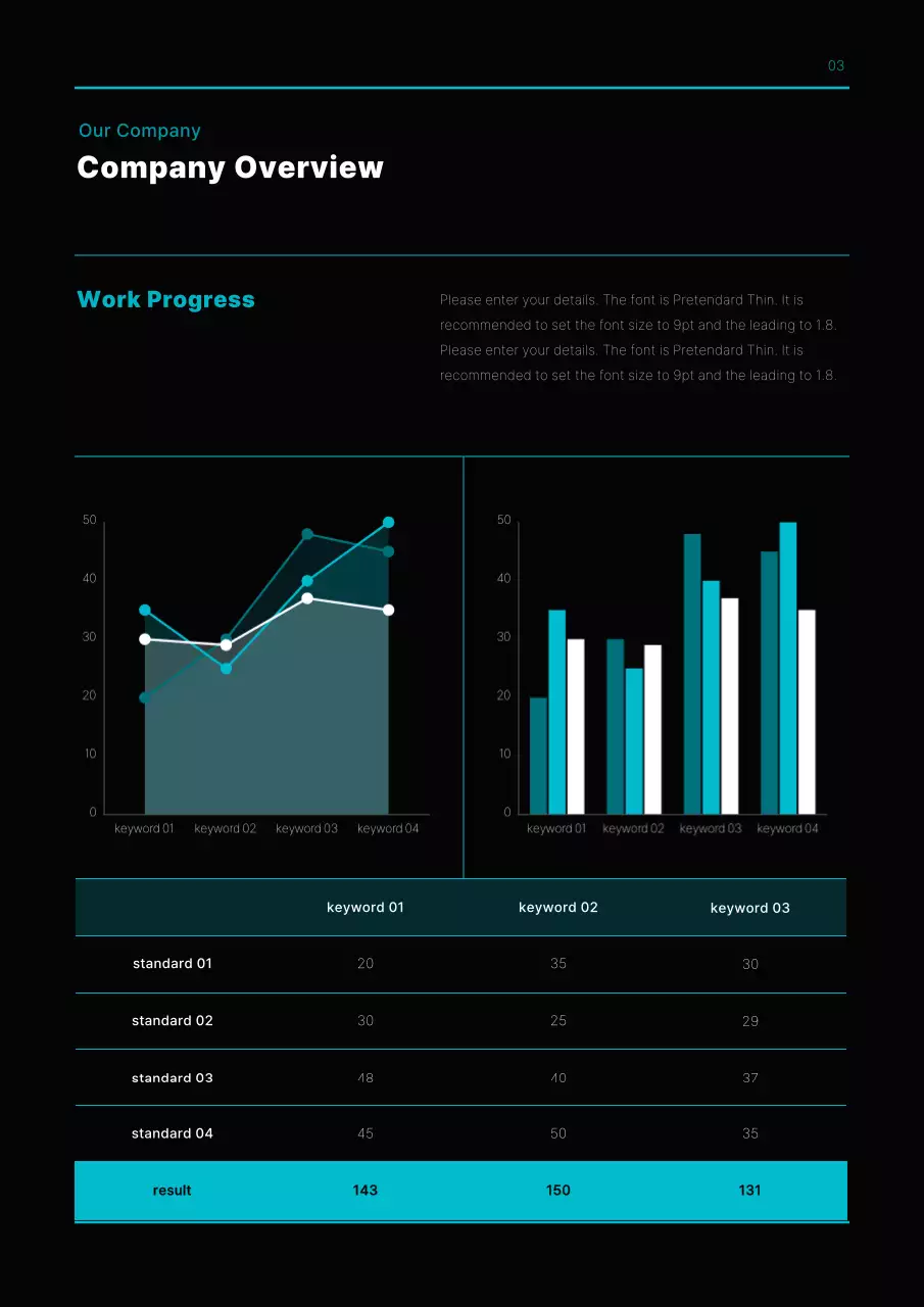 Simple concept business plan in light blue and black