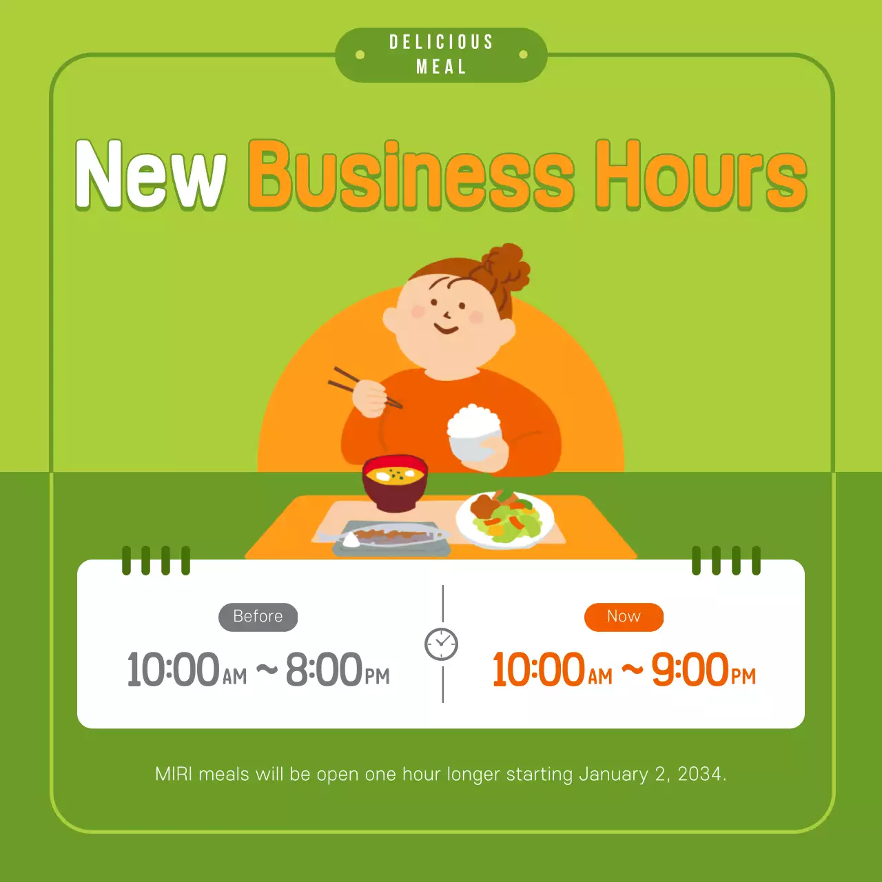 Green Simple Business Announcement Social Media Post