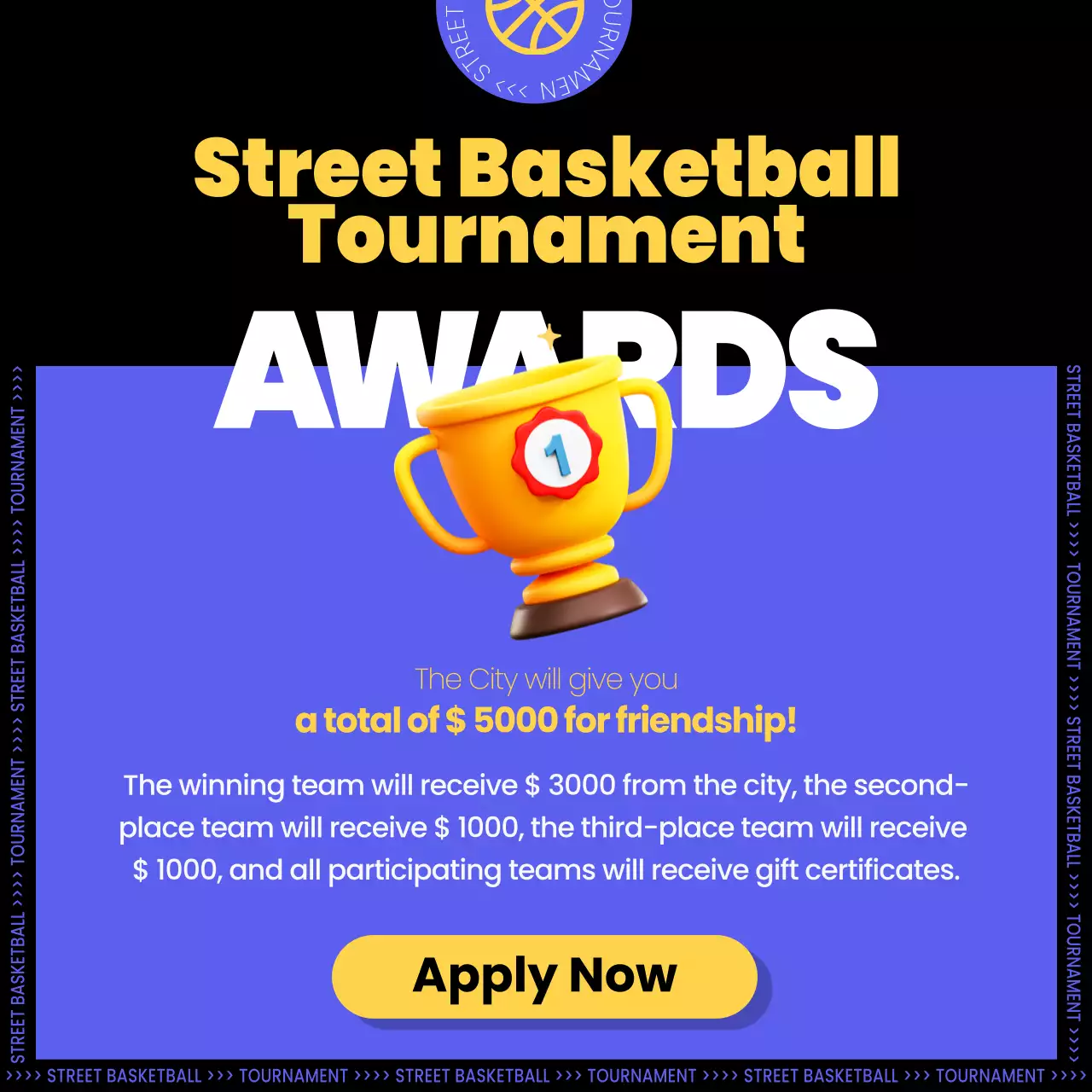 Blue Modern Basketball Event Promotion Instagram Carousel