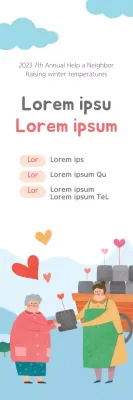 Banner de anúncio de caridade minimalista azul