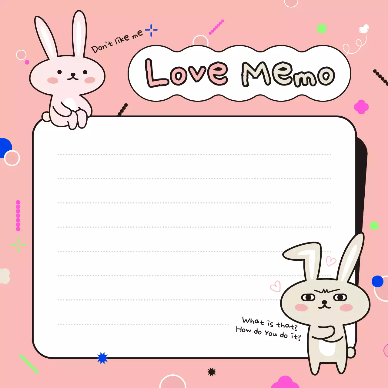 Pink Cute Love Memo Social Media Post