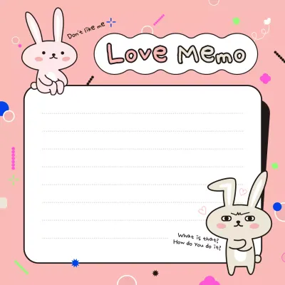 Pink Cute Love Memo Social Media Post
