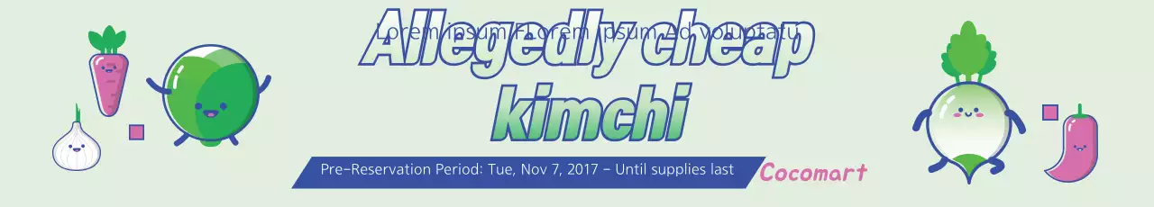 Banner promocional Kimchi retrô verde