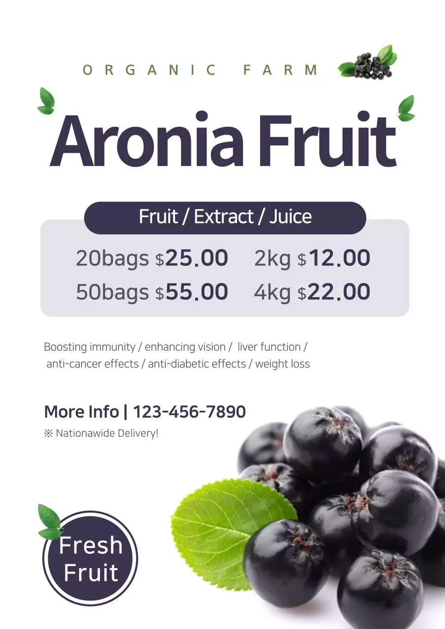 White Modern Fruit Promotion Poster