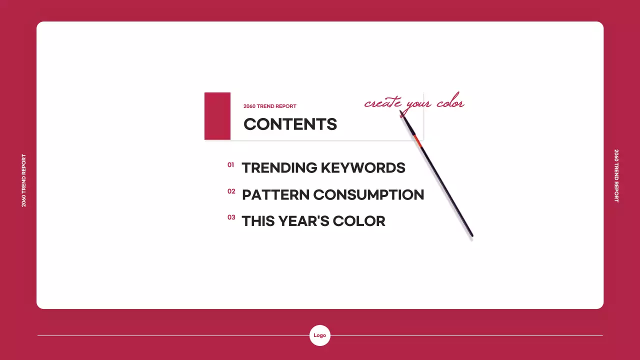 Marketing Trends Report Theme with Pink Color Chip