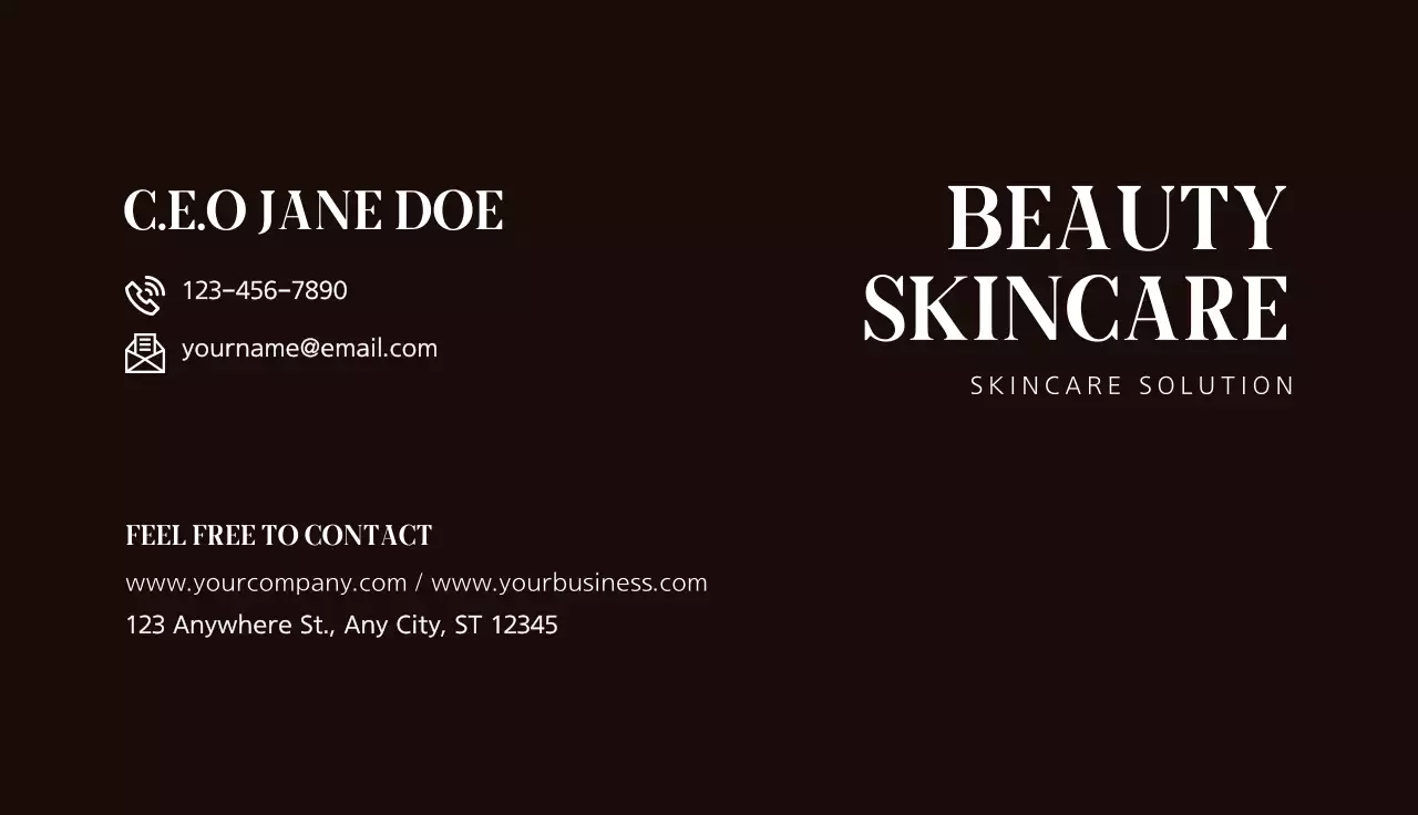 Beige Modern Skincare Business Card