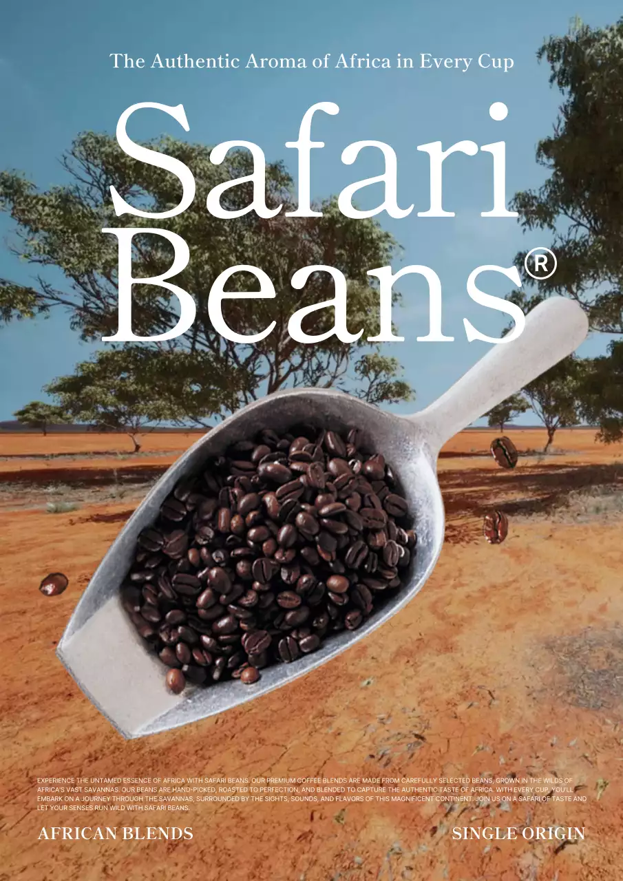 주황색과 갈색의 아프리카 원두 블렌드