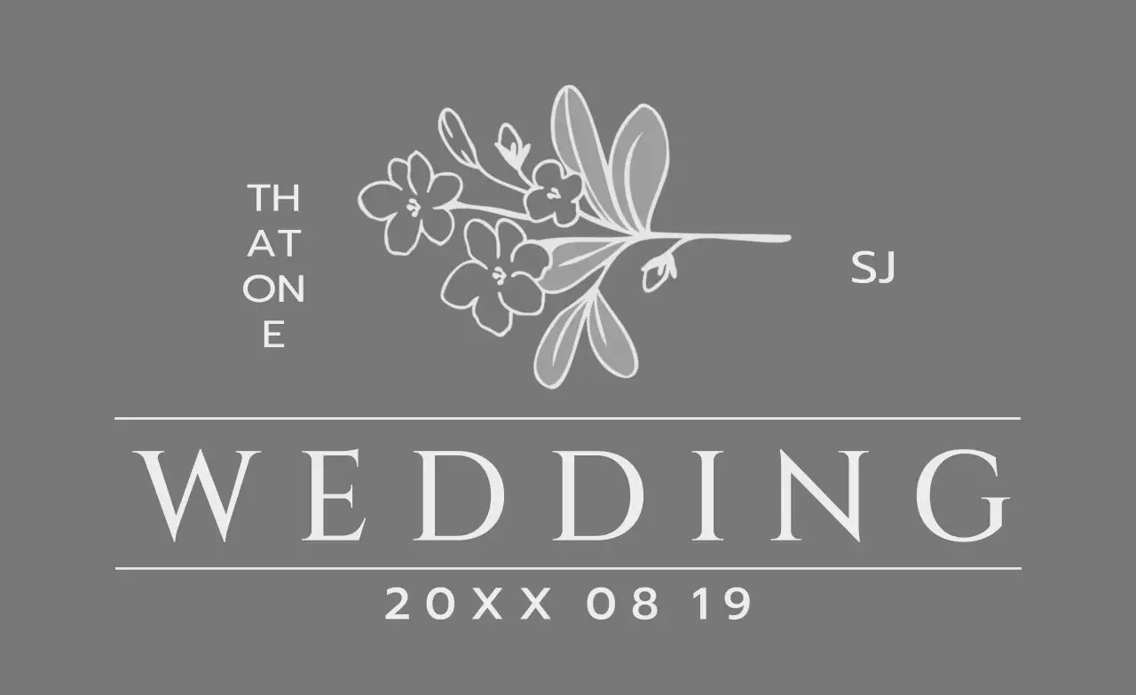 For a wedding announcement invitation with a dark gray flower and bird illustration.