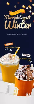 Banner de promoção de bebidas festivas laranja