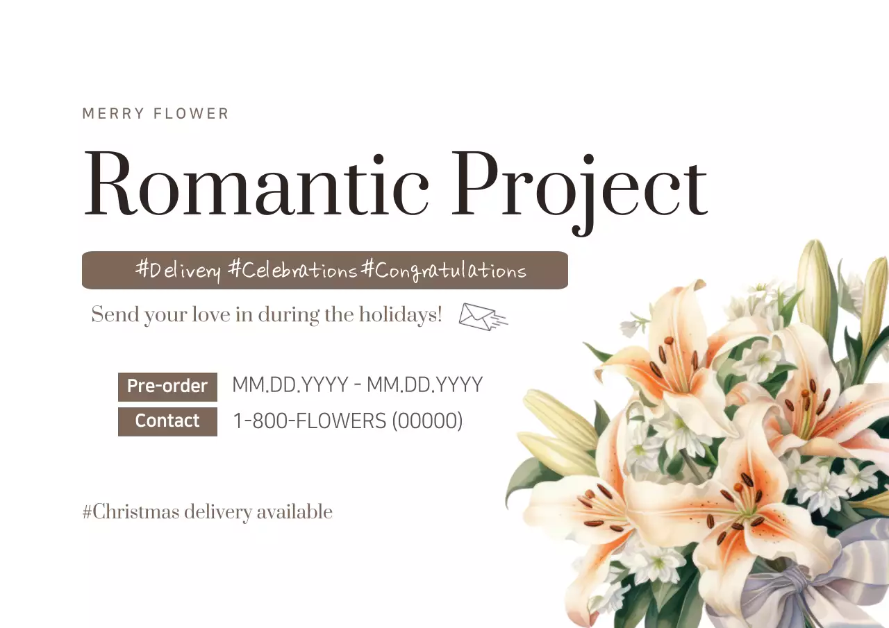 Beige Elegant Flower Promotion Poster