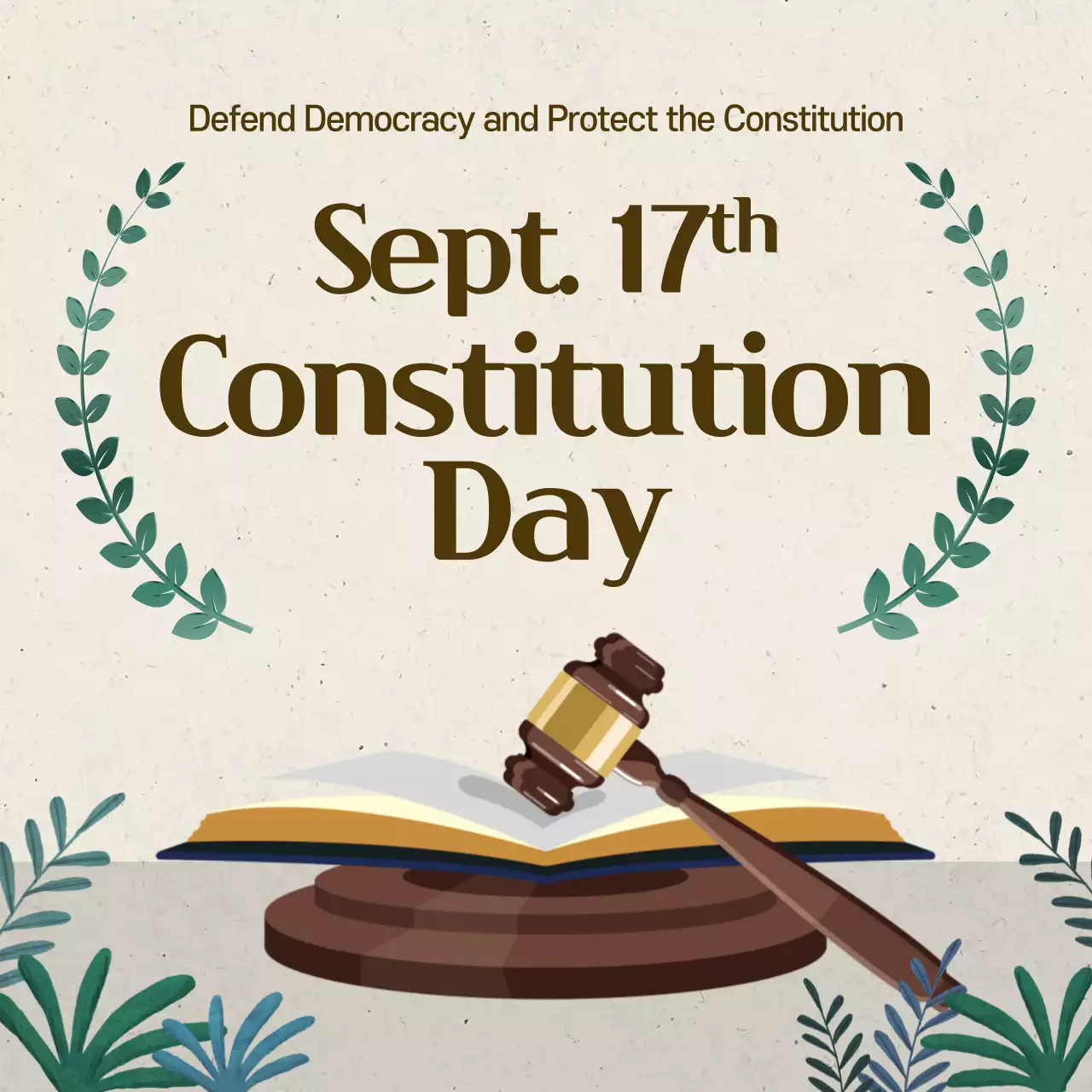 Beige Classic Constitution Announcement Instagram Post