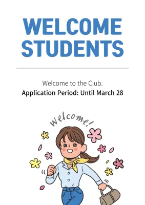 Blue Simple Student Registration Poster