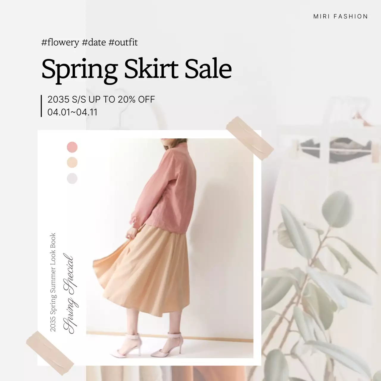 Beige Minimal Fashion Promotion Social Media Post