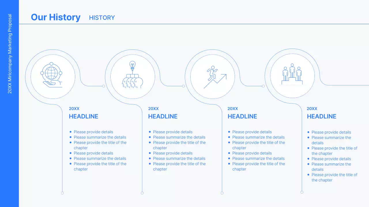 Business concept kit with blue, minimalist and simple lines