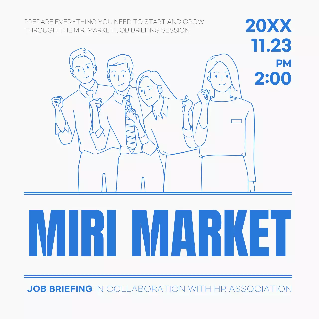 Blue Simple Job Briefing Announcement Instagram Post