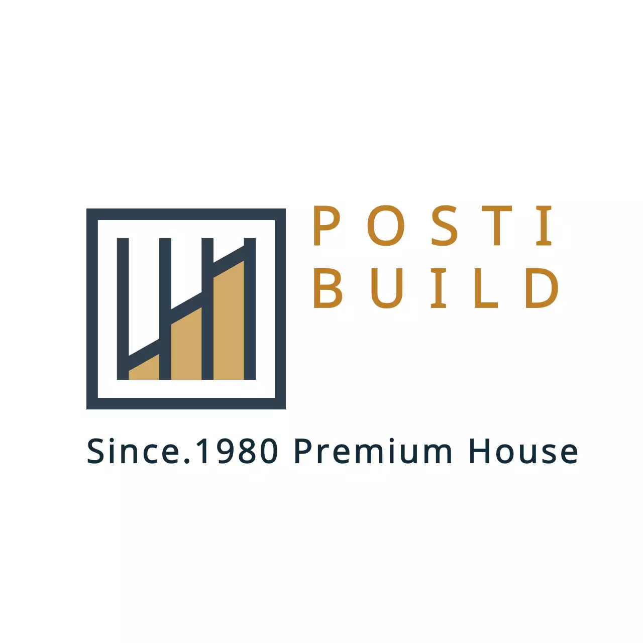 Gold Modern House Advertisement Logo