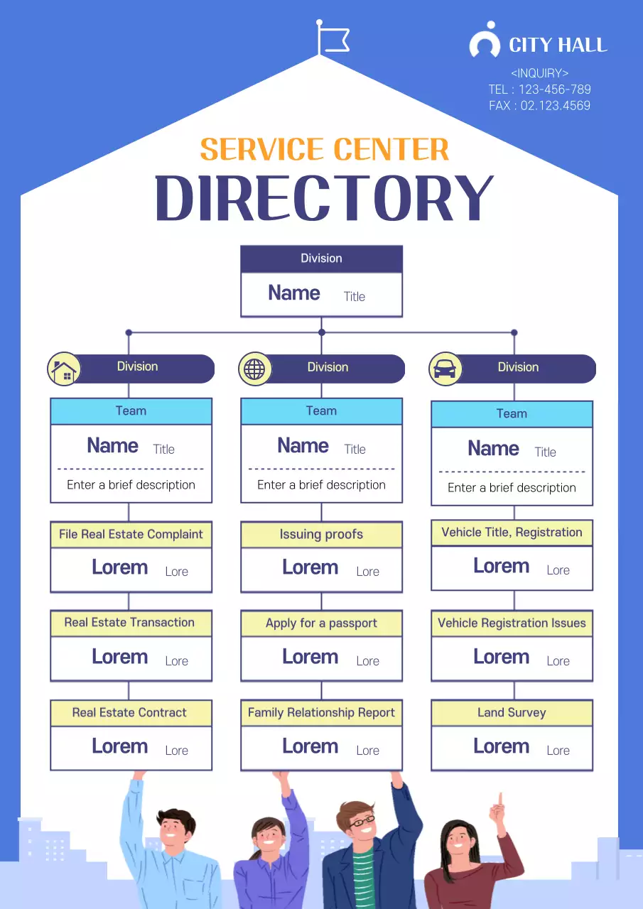 Blue Modern Service Directory Poster