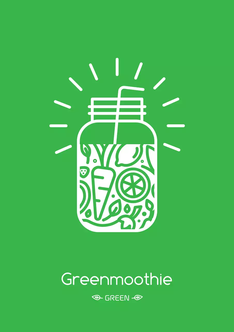 Green Minimalist Smoothie Advertisement Poster
