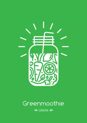 Green Minimalist Smoothie Advertisement Poster