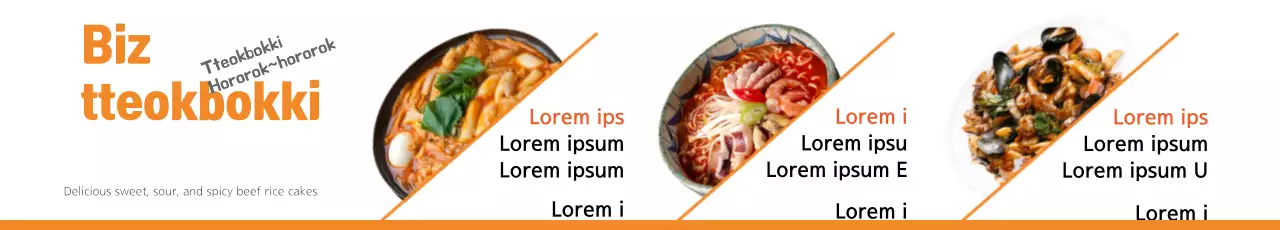 Banner de promoção de comida moderna laranja