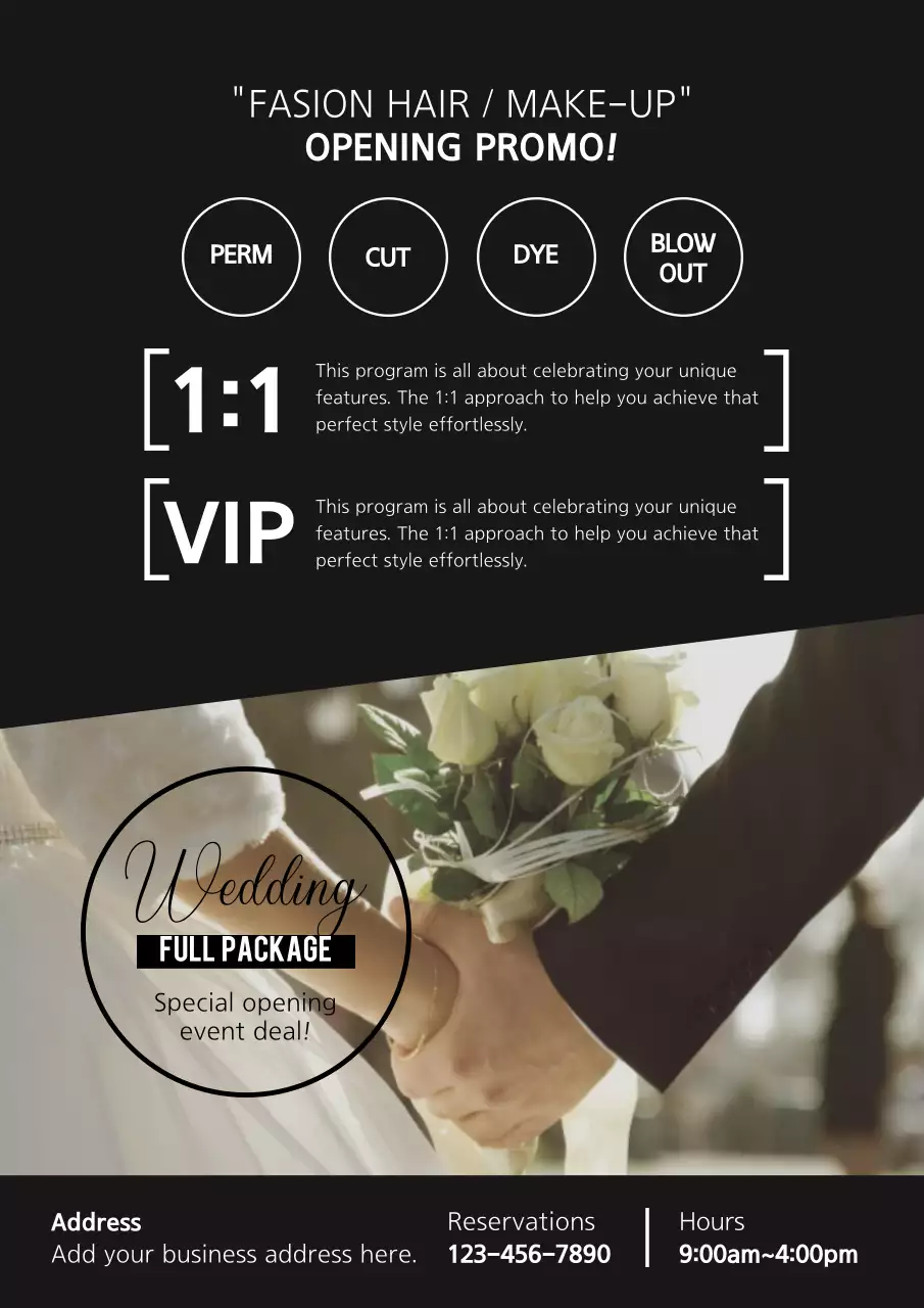 Black Modern Wedding Promotion Poster