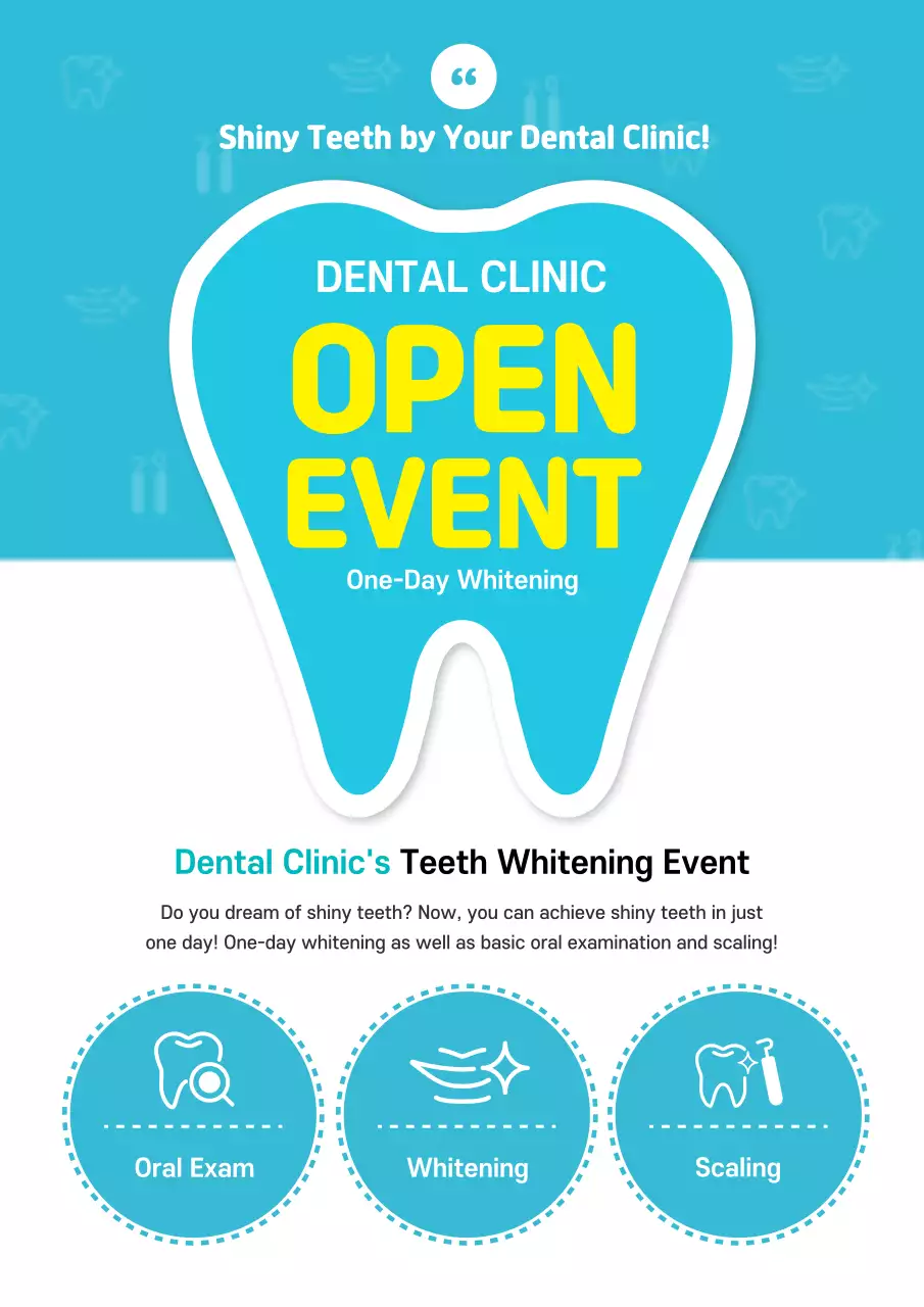 Blue Modern Dental Promotion Poster
