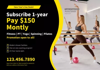 Yellow Modern Fitness Promotion Poster