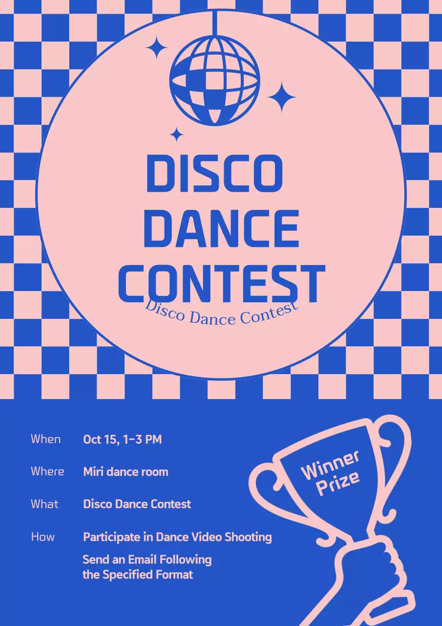 Pink Retro Dance Event Poster