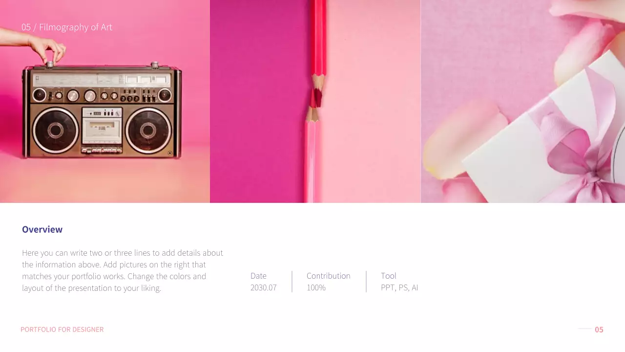 Pink Modern Designer Portfolio Presentation