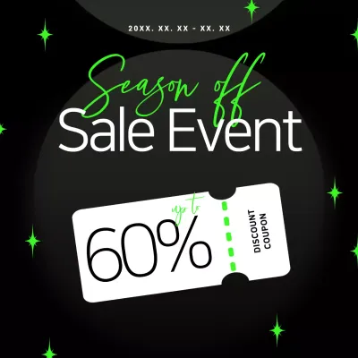 Black Trendy Sale Promotion Social Media Post