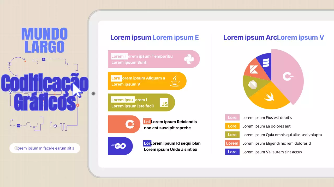 Tema de gráfico de linguagem de codificação diagramático simples a branco e azul