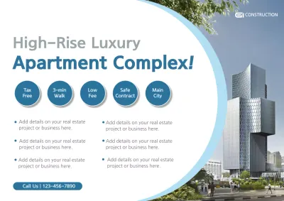 Blue Modern Apartment Promotion Poster