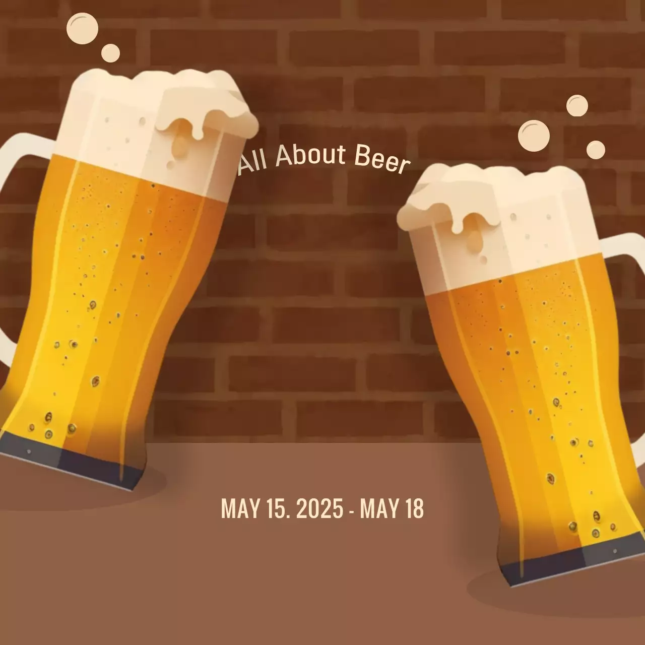 브라운 레트로 맥주 프로모션 소셜 미디어 게시물