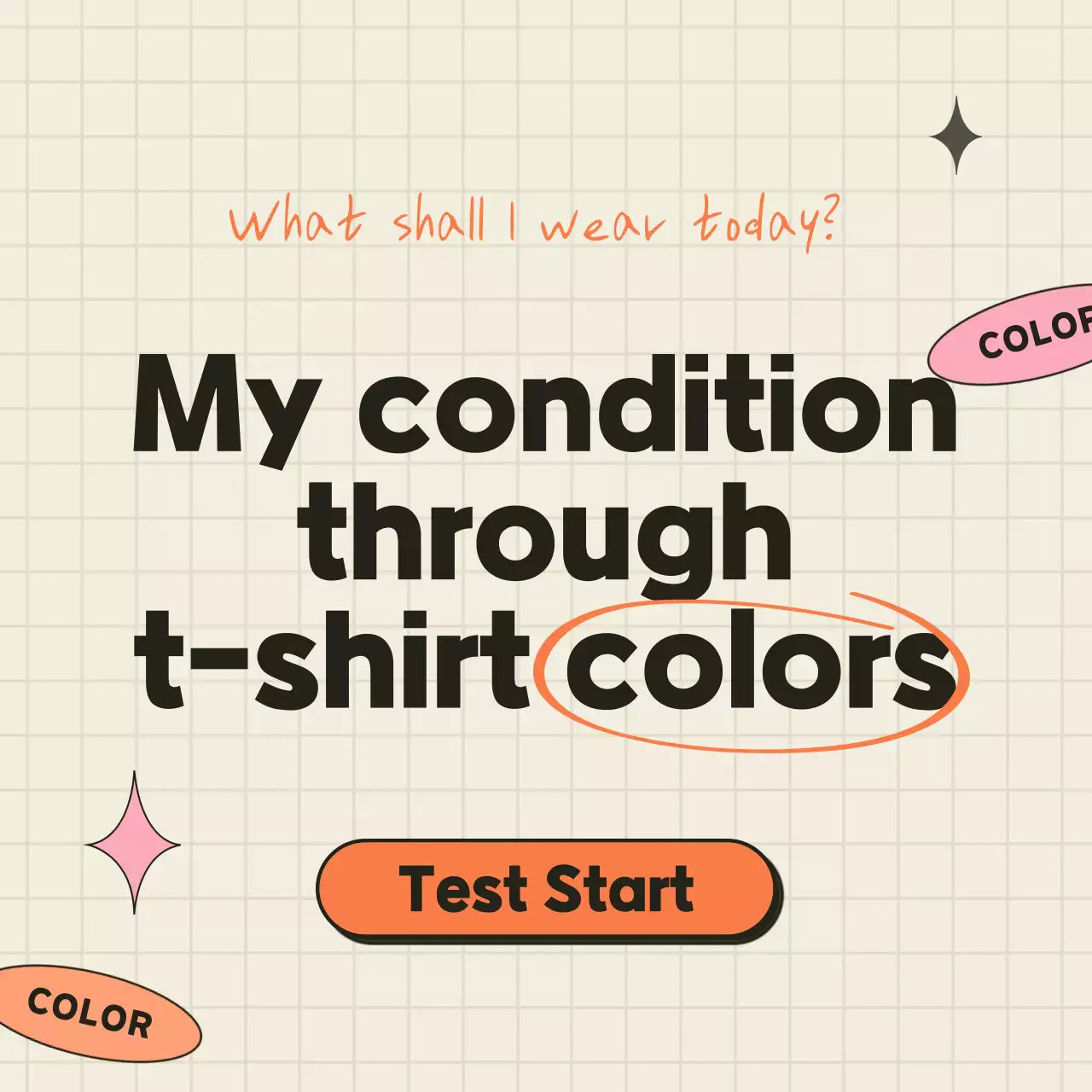 A psychological test of orange and beige t-shirt colors