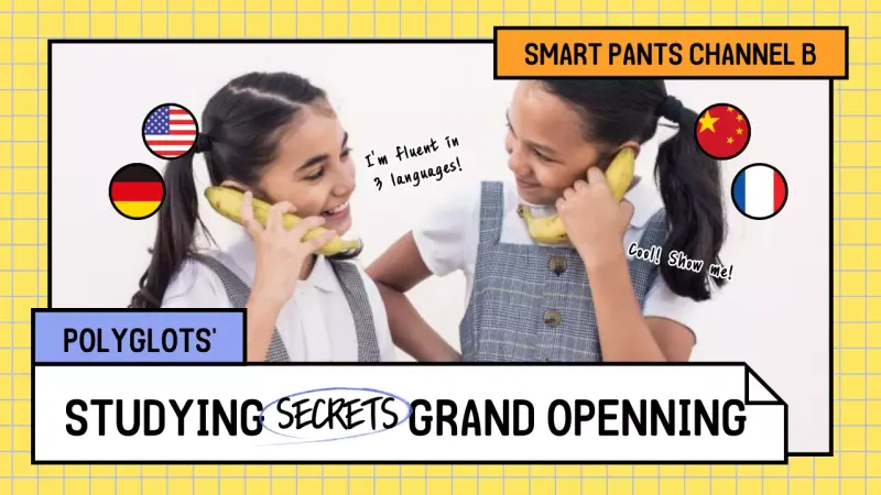 Yellow Playful Language Event Invitation YouTube Thumbnail