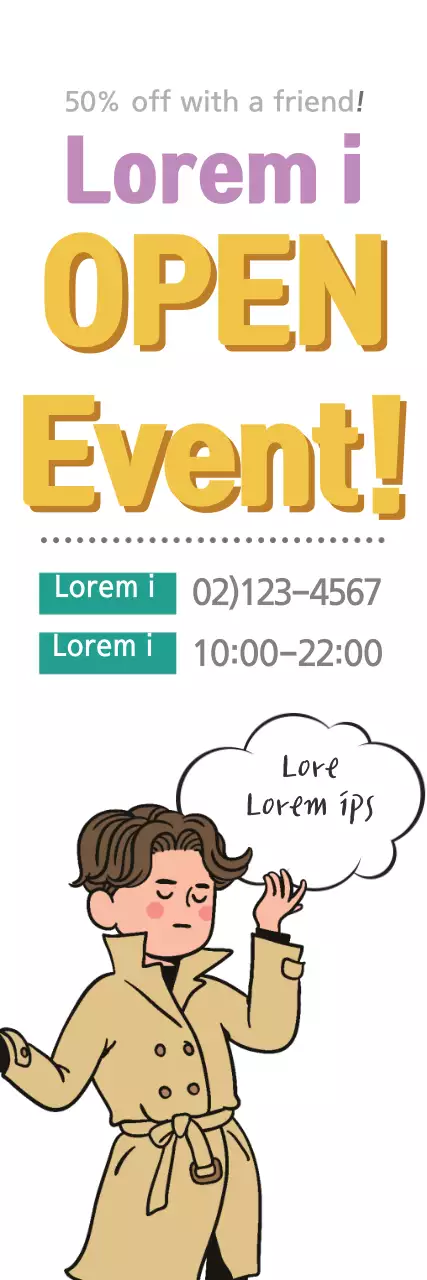 Banner amarelo de promoção de eventos da moda