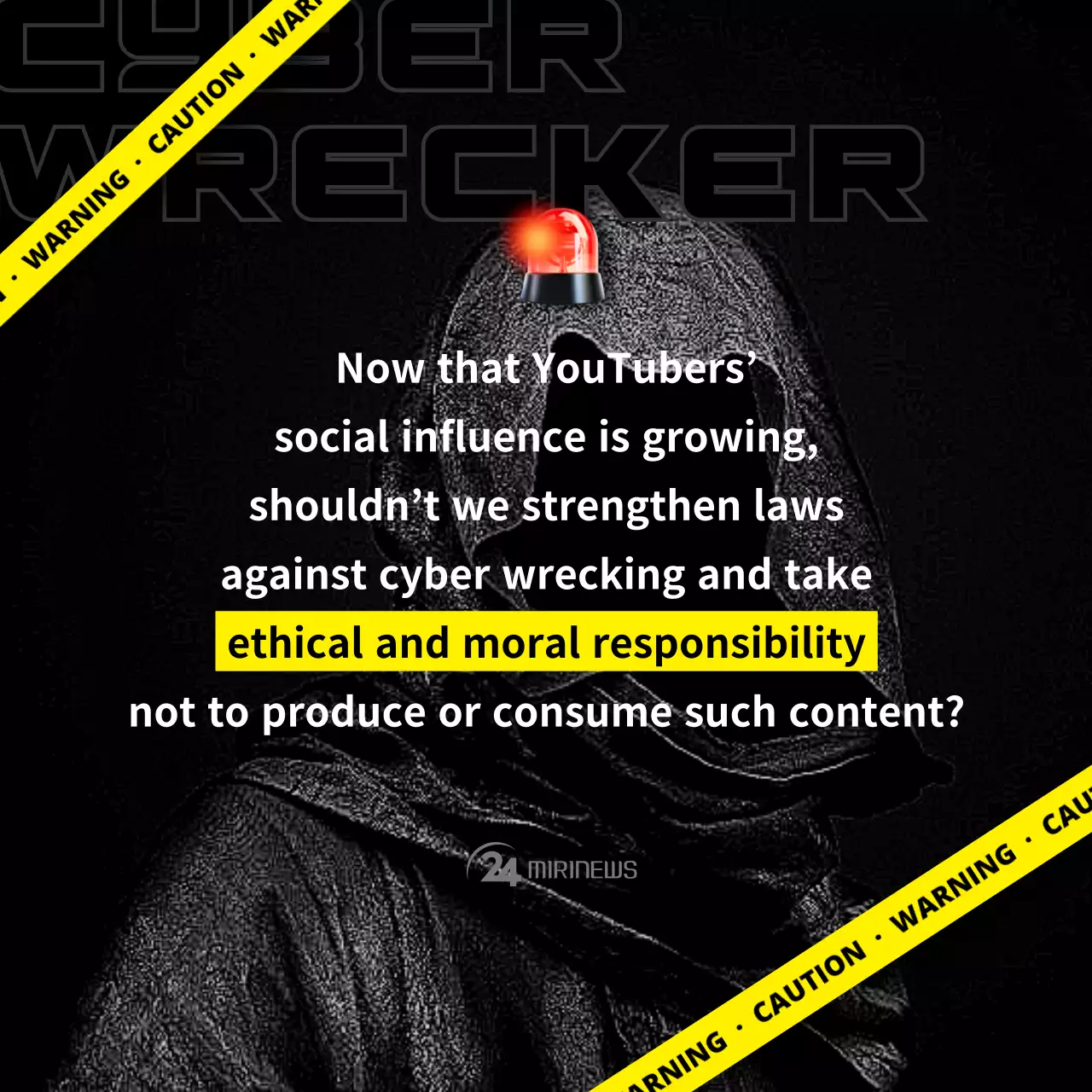 Cyberwrecker with black and yellow warning lines